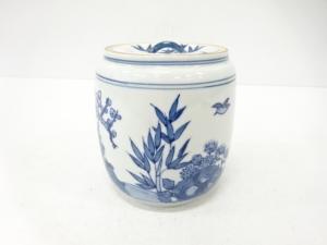 洞華造　染付　水指